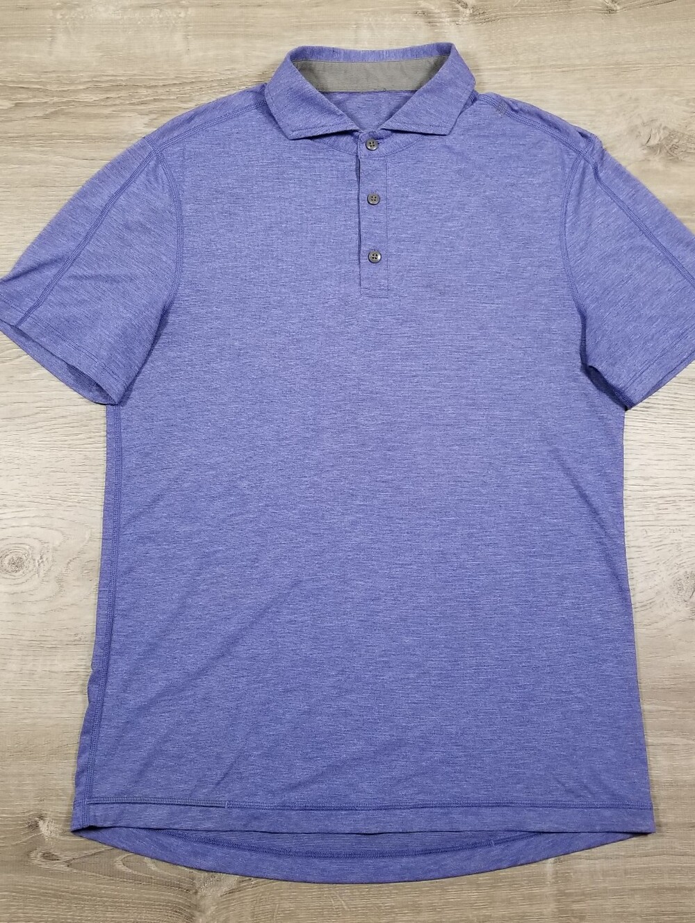 Lululemon Evolution Polo Shirt Mens Medium Blue Performance Stretch Golf Casual